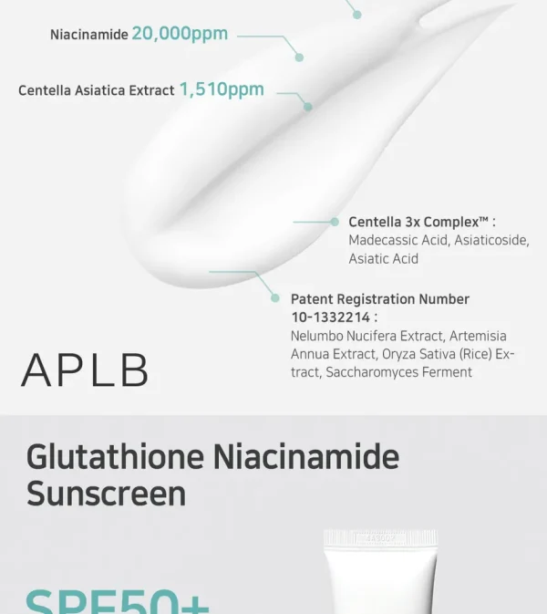 Aplb Glutathione Niacinamide Sunscreen 40 ml