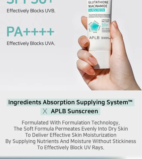 Aplb Glutathione Niacinamide Sunscreen 40 ml